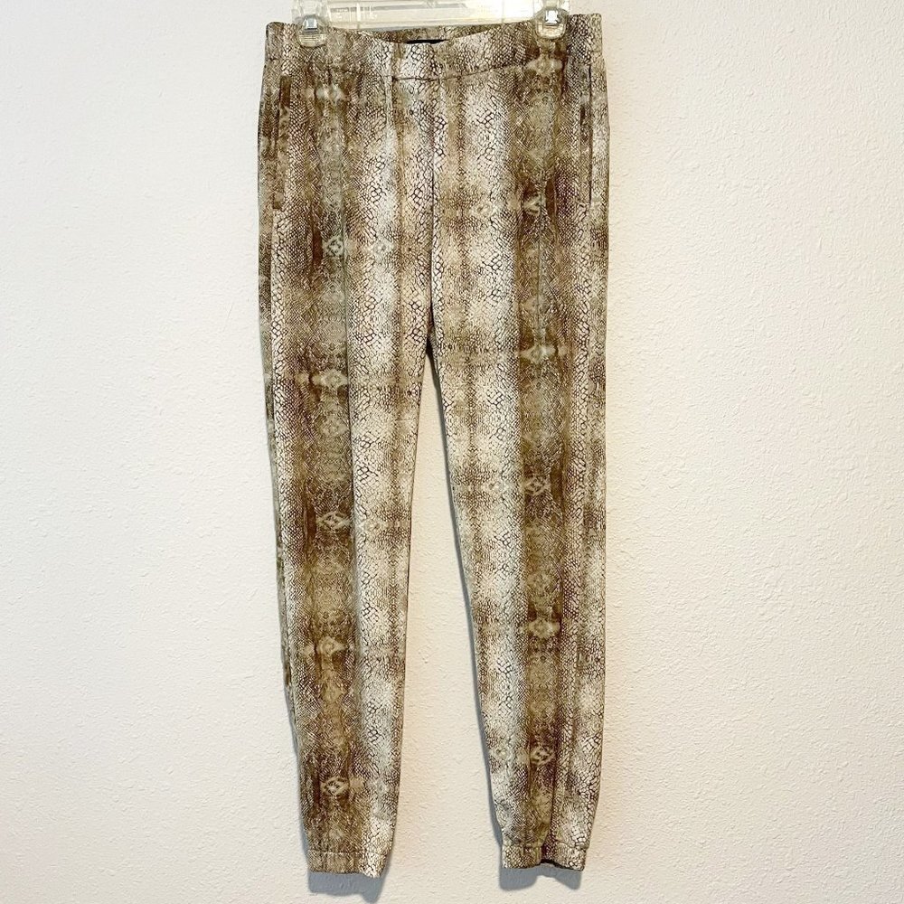 Bassike 100% Silk Snakeskin Print Pants